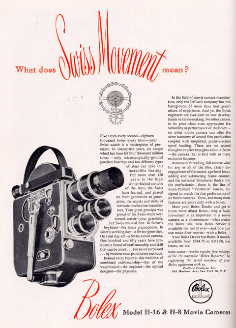 Swiss Bolex cameras